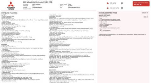 2022 Mitsubishi Outlander ES