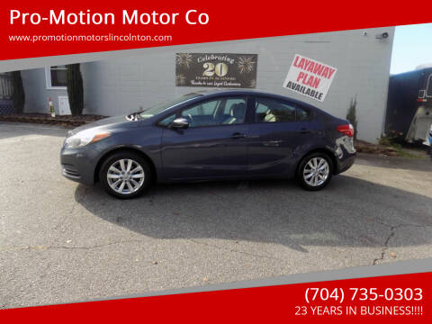 2014 Kia Forte for sale at Pro-Motion Motor Co in Lincolnton NC
