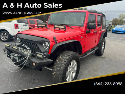 2016 Jeep Wrangler Unlimited for sale at A & H Auto Sales in Greenville SC