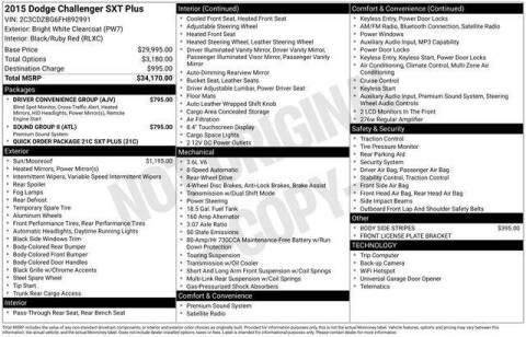 2015 Dodge Challenger SXT Plus
