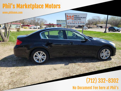 2012 Infiniti G37 Sedan for sale at Phil's Marketplace Motors in Arnolds Park IA