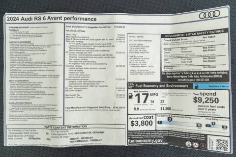 2024 Audi RS 6 Avant 4.0T quattro Avant performance