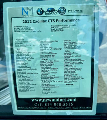 2012 Cadillac CTS 3.6L Performance