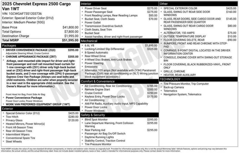 2025 Chevrolet Express 2500