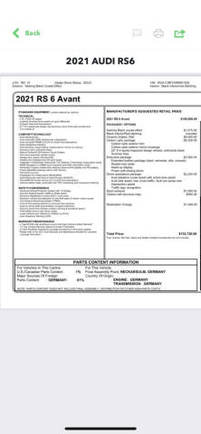 2021 Audi RS 6 Avant 4.0T quattro Avant