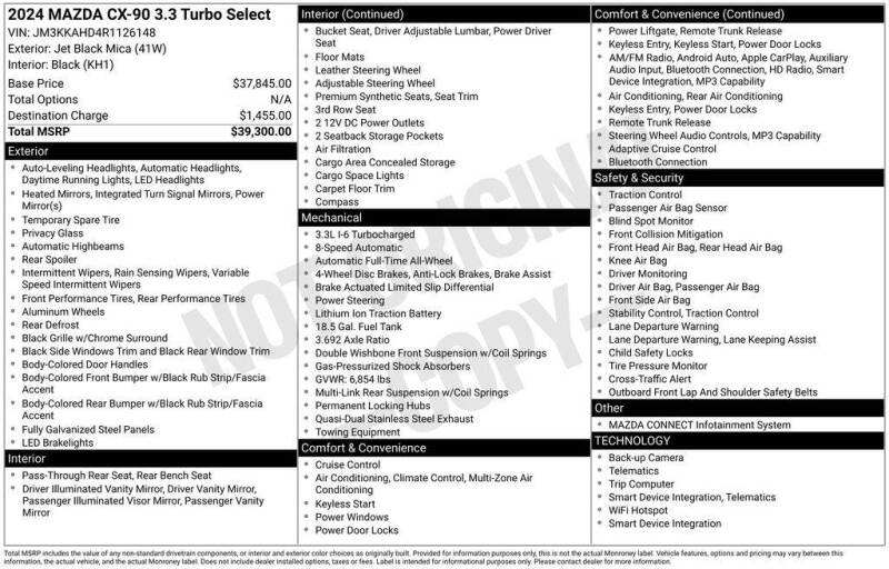 2024 Mazda CX-90 3.3 Turbo Select