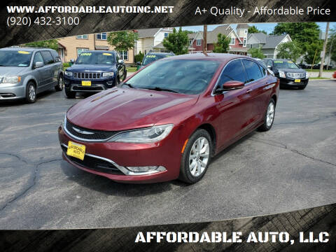2015 Chrysler 200 for sale at AFFORDABLE AUTO, LLC in Green Bay WI