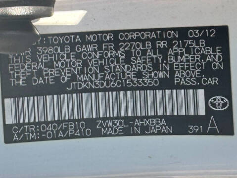 2012 Toyota Prius Two