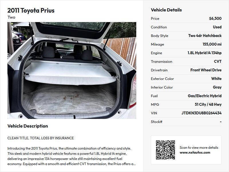 2011 Toyota Prius Two