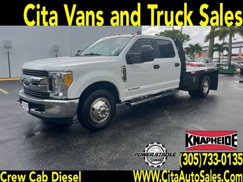 2019 FORD F-350 SD DRW CREW CAB DIESEL *FLATBED* *GOOSENECK* for sale at Cita Auto Sales in Medley FL