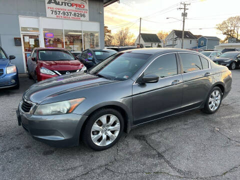 2008 Honda Accord for sale at AutoPro Virginia LLC in Virginia Beach VA