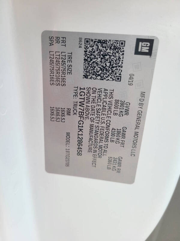 2019 GMC Savana 2500