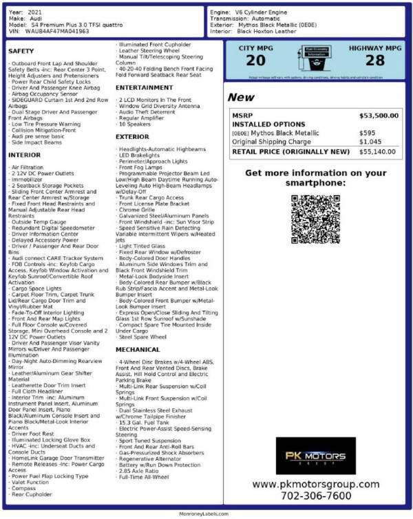 2021 Audi S4 3.0T quattro Premium Plus