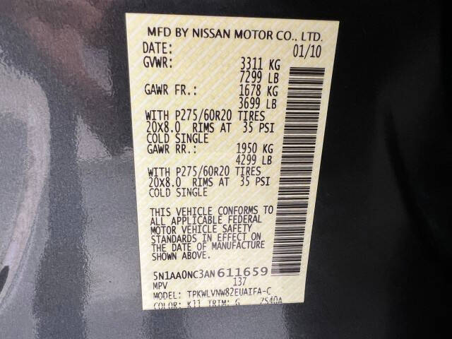 2010 Nissan Armada Platinum