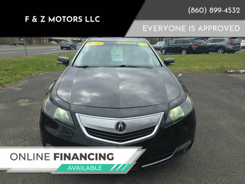 2013 Acura TL for sale at F & Z MOTORS LLC in Vernon Rockville CT