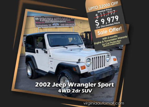 2002 Jeep Wrangler for sale at Virginia Auto Mall in Woodford VA