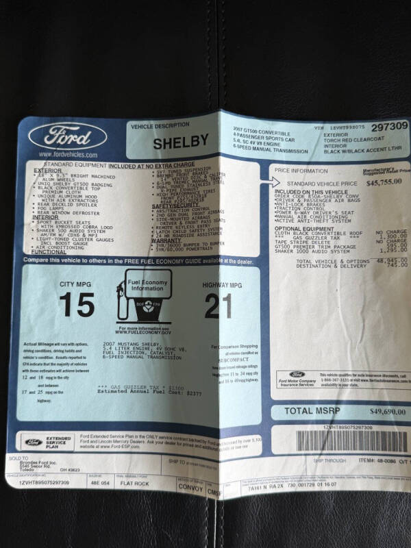 2007 Ford Shelby GT500