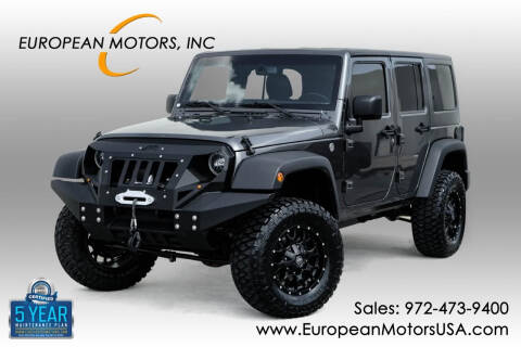 2018 Jeep Wrangler JK Unlimited for sale at European Motors Inc in Plano TX