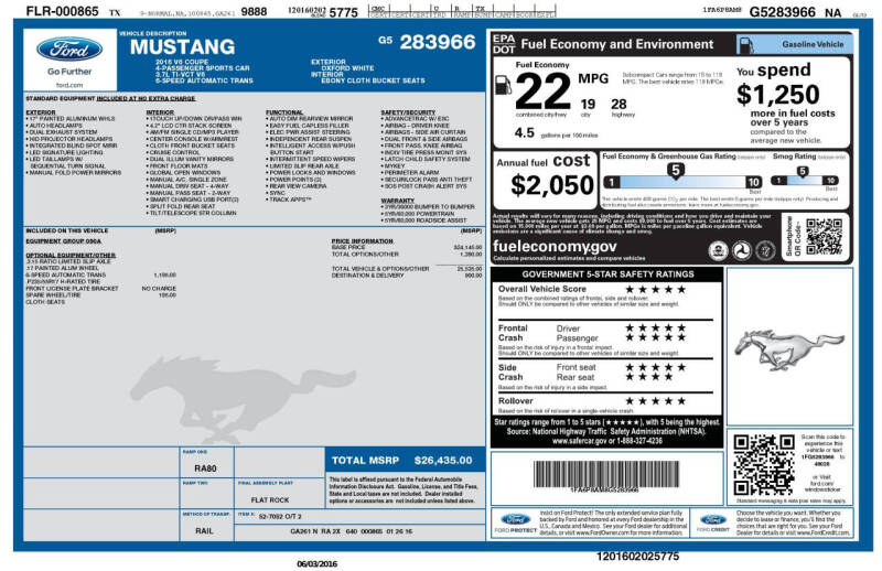 2016 Ford Mustang V6