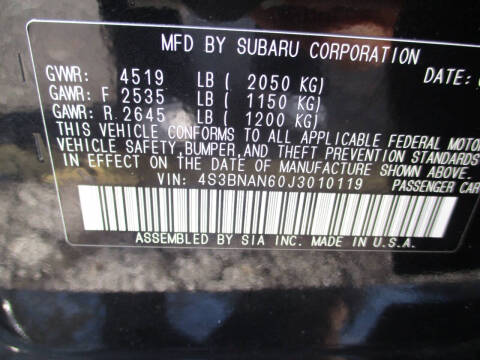 2018 Subaru Legacy 2.5i Limited