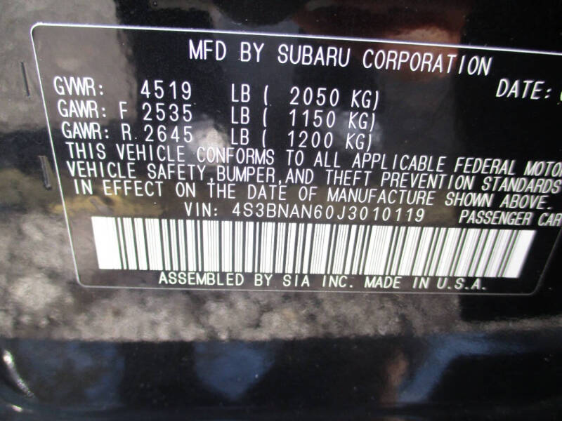 2018 Subaru Legacy 2.5i Limited