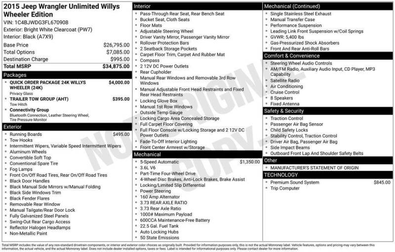 2015 Jeep Wrangler Unlimited