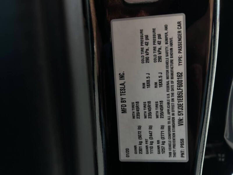 2020 Tesla Model 3 Long Range
