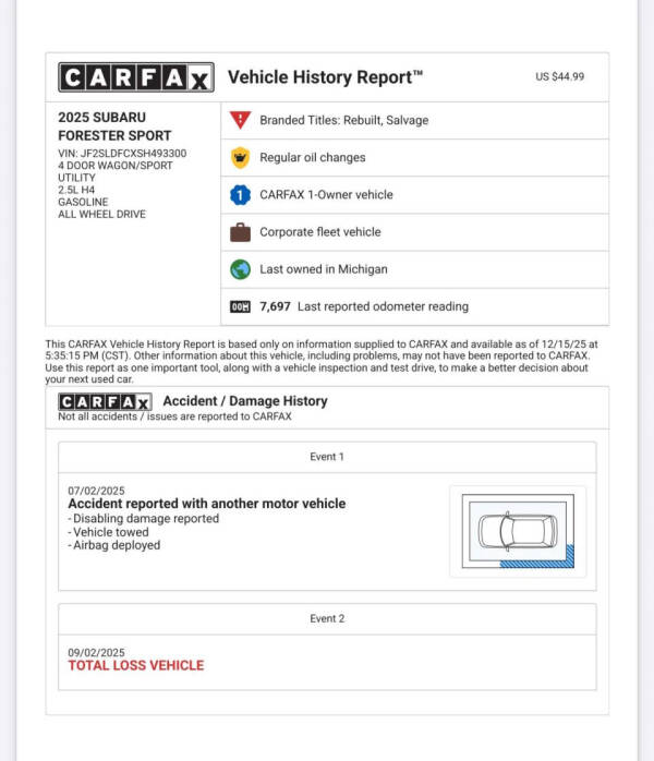 2025 Subaru Forester Sport