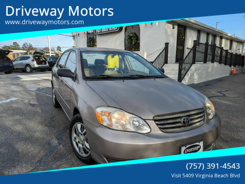 2003 Toyota Corolla for sale at Driveway Motors in Virginia Beach VA