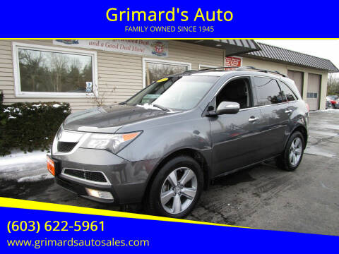 2012 Acura MDX for sale at Grimard's Auto in Hooksett NH