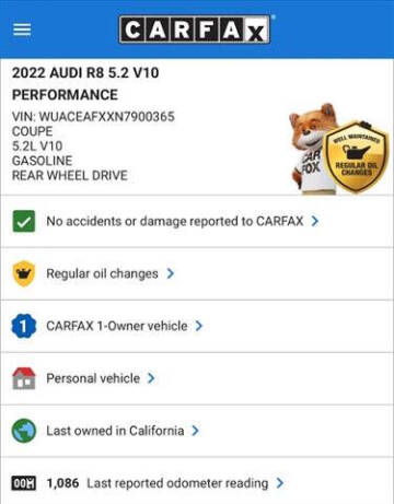 2022 Audi R8 5.2 V10 performance