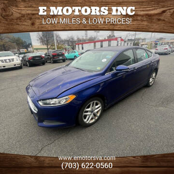 2013 Ford Fusion for sale at E Motors INC in Vienna VA