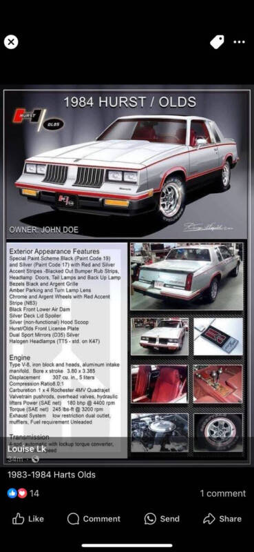 1984 Oldsmobile Cutlass Calais Hurst