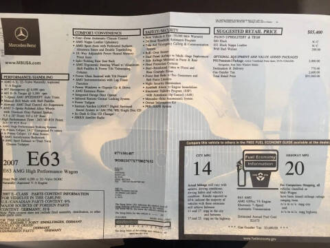 2007 Mercedes-Benz E-Class E 63 AMG