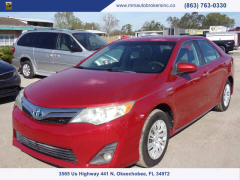 2012 Toyota Camry Hybrid for sale at M & M AUTO BROKERS INC in Okeechobee FL