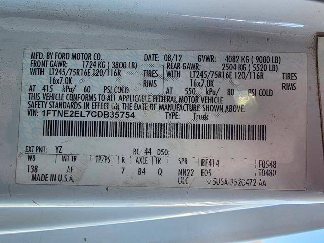 2012 Ford E-Series E-250