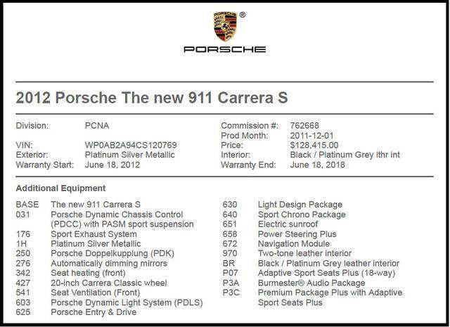 2012 Porsche 911 Carrera S