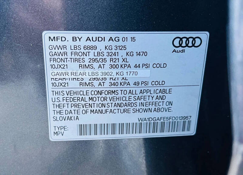 2015 Audi Q7 3.0T quattro S line Prestige