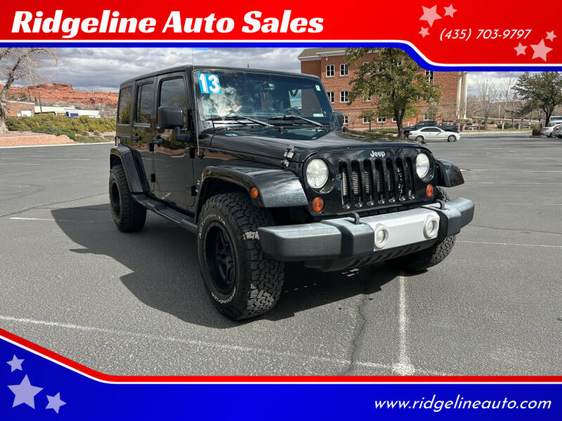 2013 Jeep Wrangler Unlimited for sale at Ridgeline Auto Sales in Saint George UT