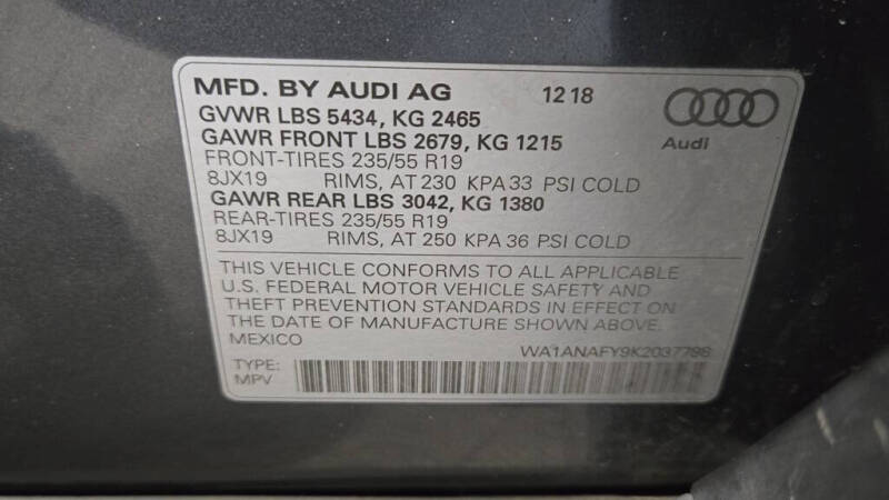 2019 Audi Q5 quattro Premium 45 TFSI