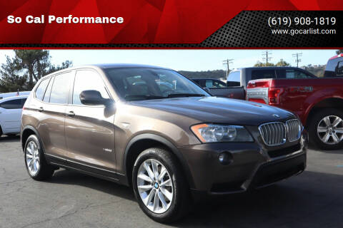 2014 BMW X3 for sale at So Cal Performance in San Diego CA