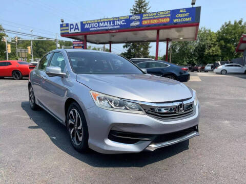 2016 Honda Accord for sale at PA Auto Mall Inc in Bensalem PA