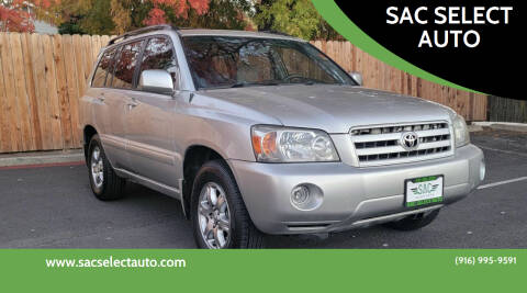 2007 Toyota Highlander for sale at SAC SELECT AUTO in Sacramento CA