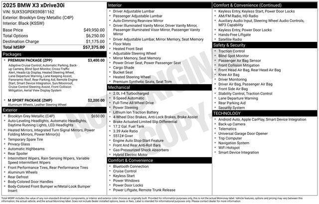 2025 BMW X3 30 xDrive