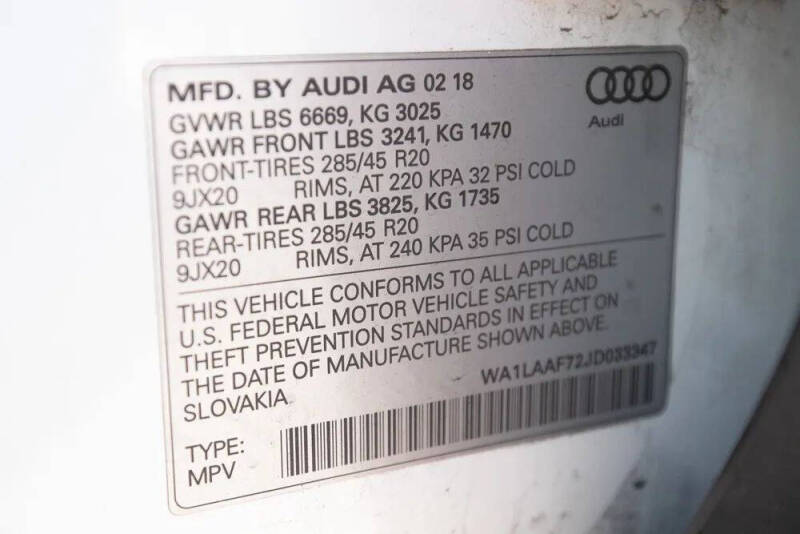 2018 Audi Q7 3.0T quattro Premium Plus