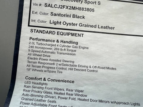 2021 Land Rover Discovery Sport P250 S