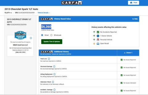 2013 Chevrolet Spark 1LT Auto