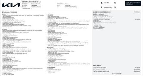 2019 Kia Sorento LX V6