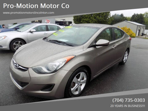 2013 Hyundai Elantra for sale at Pro-Motion Motor Co in Lincolnton NC
