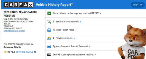 2020 Lincoln Navigator L Reserve